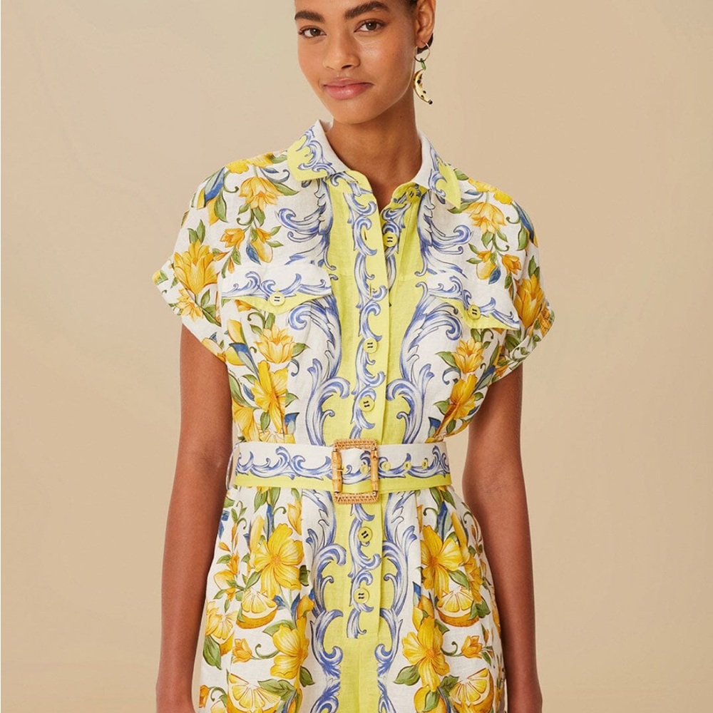 Farm Rio Sicily Linen Romper